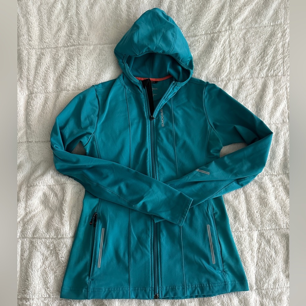 Brooks  Thermal Hoodie - Women's small - Aqua Stretch Long Sleeve